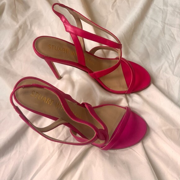 Stuart Weitzman Soiree 100 Sandal - Hot Pink 6.5 - Picture 2 of 8